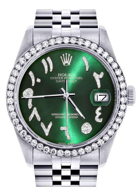 rolex 36mm datejust green|Rolex 36mm Datejust diamond bezel.